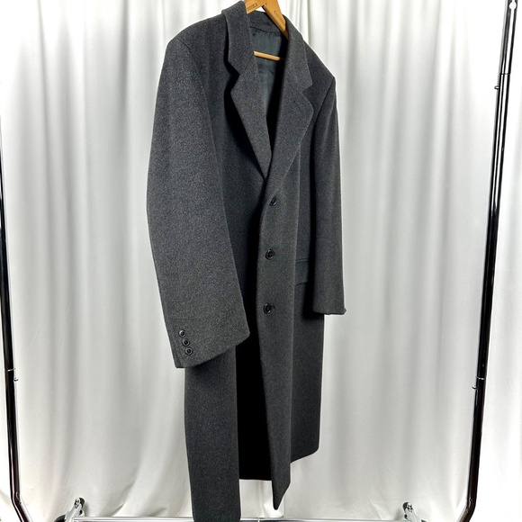 Vintage 50' 60’s ‘James Street’ Long Wool and Cashmere Peacoat in Grey - M/L - Picture 10 of 13